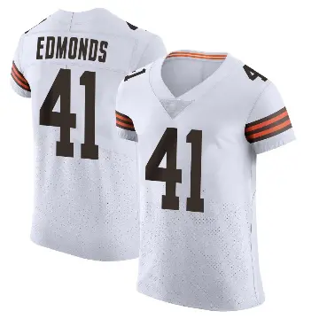 ＃41 Men's Christopher Edmonds White Elite Cleveland Browns Vapor Jersey