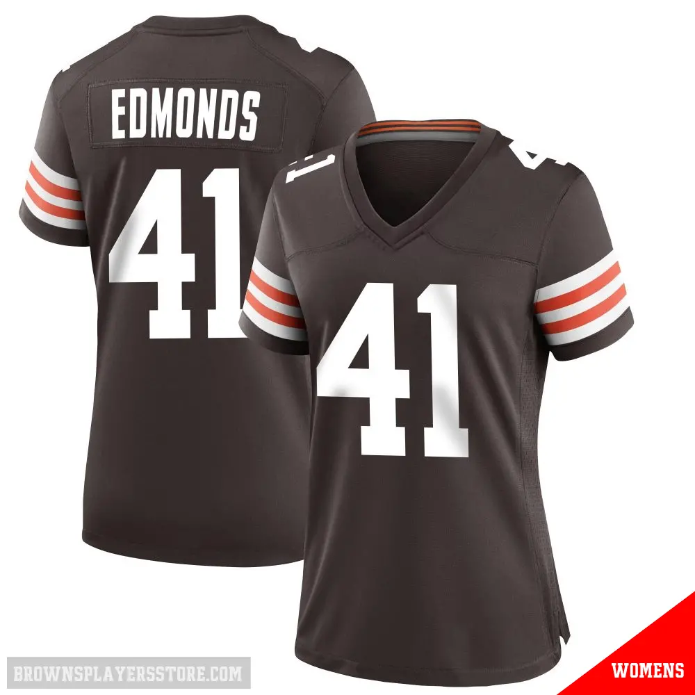 ＃41 Women's Chris Edmonds Brown Game Cleveland Browns Team Color Jersey
