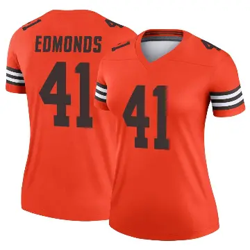 ＃41 Women's Christopher Edmonds Orange Legend Cleveland Browns Inverted Jersey