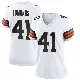 ＃41 Women's Christopher Edmonds White Game Cleveland Browns Jersey