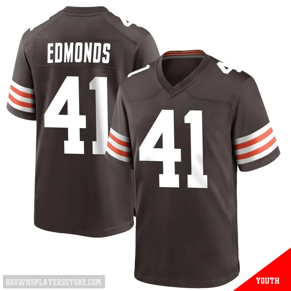 ＃41 Youth Christopher Edmonds Brown Game Cleveland Browns Team Color Jersey