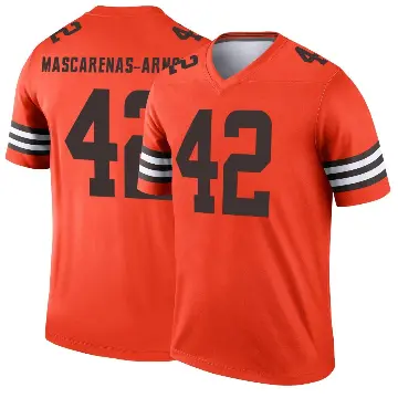 ＃42 Men's Easton Mascarenas-Arnold Orange Legend Cleveland Browns Inverted Jersey