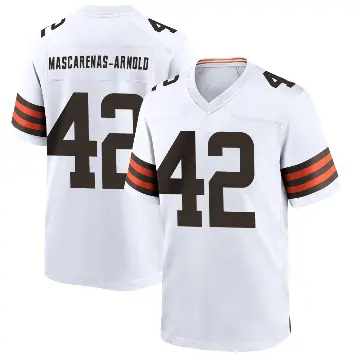 ＃42 Men's Easton Mascarenas-Arnold White Game Cleveland Browns Jersey