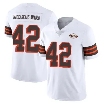 ＃42 Men's Easton Mascarenas-Arnold White Limited Cleveland Browns Vapor 1946 Collection Alternate Jersey