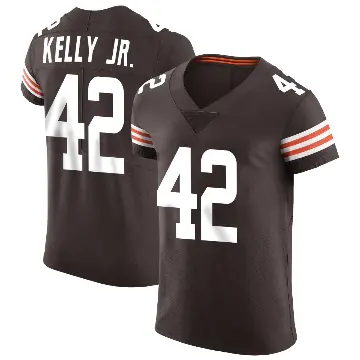 ＃42 Men's John Kelly Jr. Brown Elite Cleveland Browns Vapor Jersey