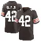 ＃42 Men's John Kelly Jr. Brown Game Cleveland Browns Team Color Jersey