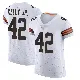 ＃42 Men's John Kelly Jr. White Elite Cleveland Browns Vapor Jersey