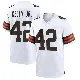 ＃42 Men's John Kelly Jr. White Game Cleveland Browns Jersey