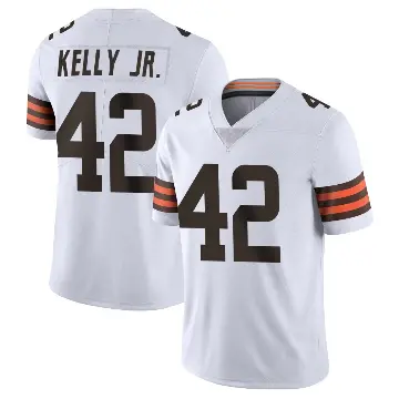 ＃42 Men's John Kelly Jr. White Limited Cleveland Browns Vapor Untouchable Jersey