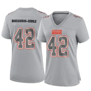 ＃42 Women's Easton Mascarenas-Arnold Gray Game Cleveland Browns Atmosphere Fashion Jersey