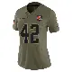 ＃42 Women's Easton Mascarenas-Arnold Olive Limited Cleveland Browns 2025 Salute to Service Jersey