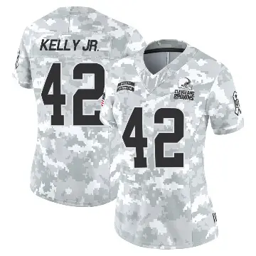 ＃42 Women's John Kelly Jr. Arctic Camo Limited Cleveland Browns 2024 Salute to Service Jersey