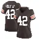 ＃42 Women's John Kelly Jr. Brown Game Cleveland Browns Team Color Jersey