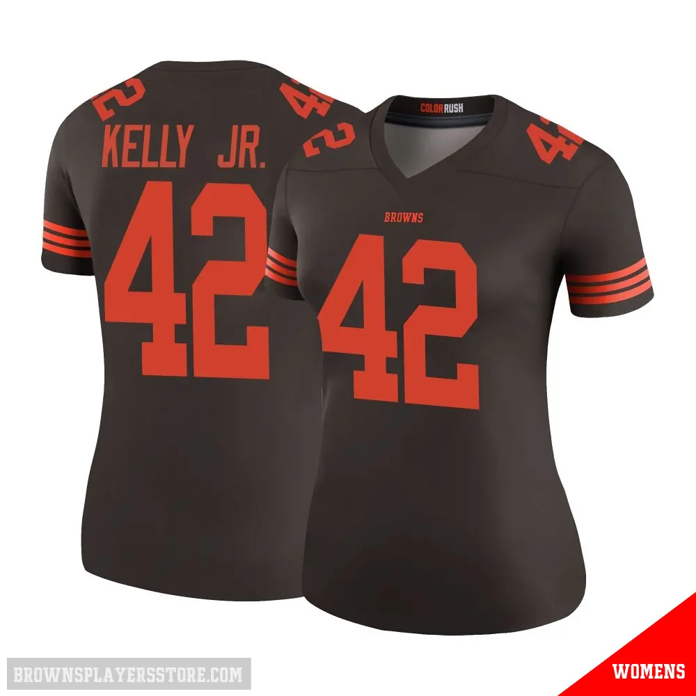 ＃42 Women's John Kelly Jr. Brown Legend Cleveland Browns Color Rush Jersey
