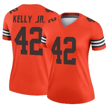 ＃42 Women's John Kelly Jr. Orange Legend Cleveland Browns Inverted Jersey