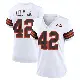 ＃42 Women's John Kelly Jr. White Game Cleveland Browns 1946 Collection Alternate Jersey