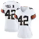 ＃42 Women's John Kelly Jr. White Game Cleveland Browns Jersey