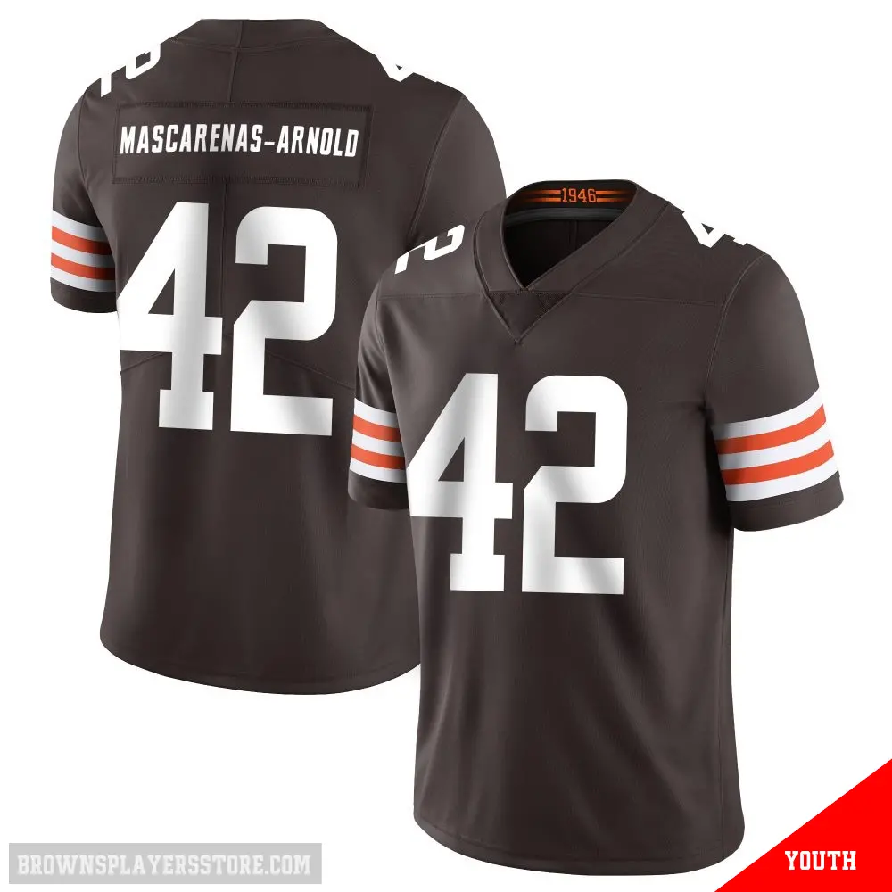 ＃42 Youth Easton Mascarenas-Arnold Brown Limited Cleveland Browns Team Color Vapor Untouchable Jersey