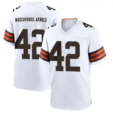 ＃42 Youth Easton Mascarenas-Arnold White Game Cleveland Browns Jersey
