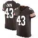 ＃43 Men's Drew Biber Brown Elite Cleveland Browns Vapor Jersey