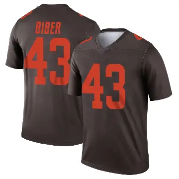 ＃43 Men's Drew Biber Brown Legend Cleveland Browns Alternate Jersey