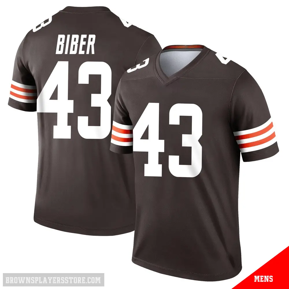 ＃43 Men's Drew Biber Brown Legend Cleveland Browns Jersey