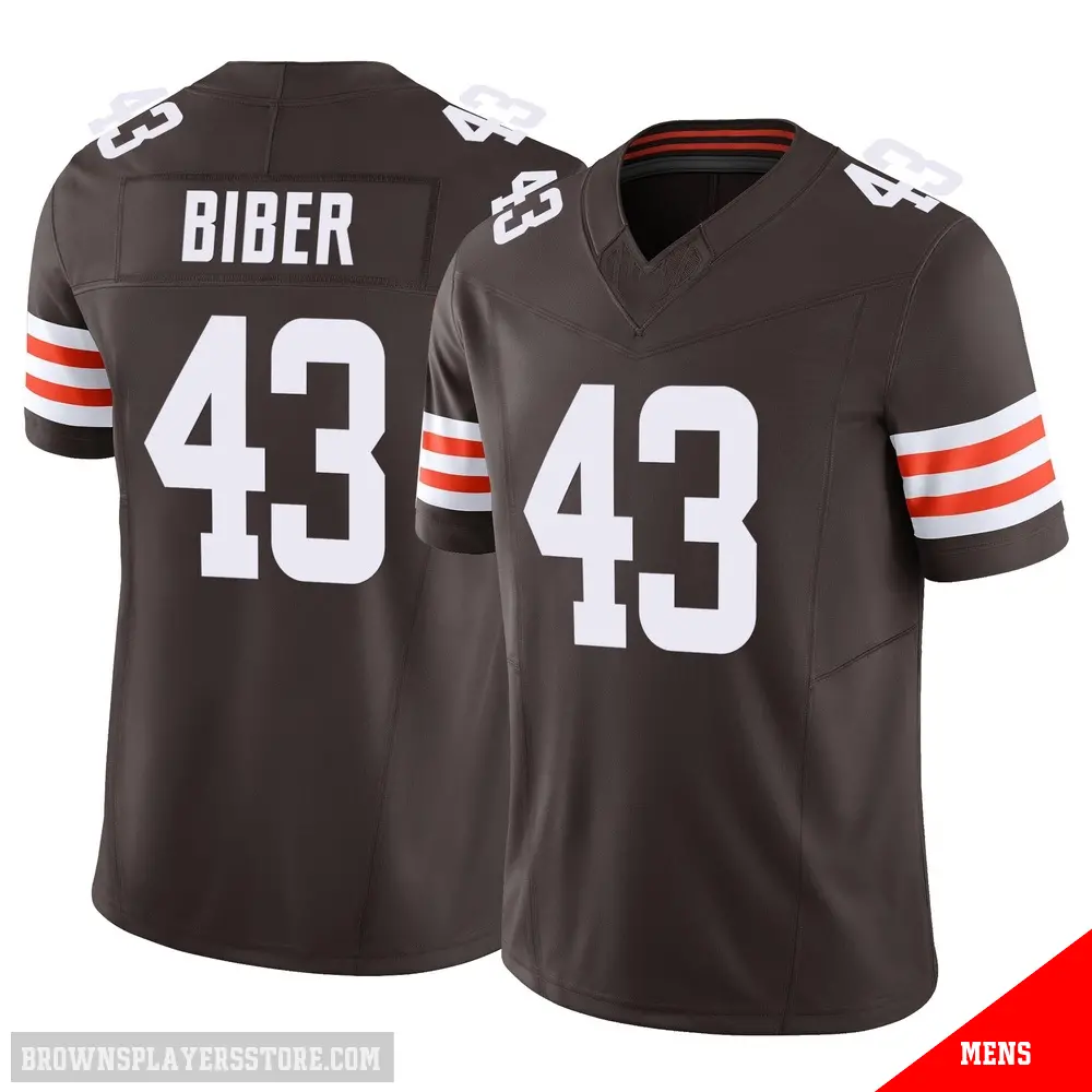 ＃43 Men's Drew Biber Brown Limited Cleveland Browns Vapor F.U.S.E. Jersey