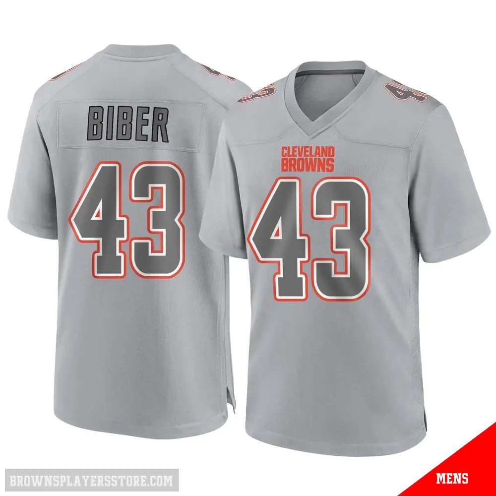 ＃43 Men's Drew Biber Gray Game Cleveland Browns Atmosphere Fashion Jersey