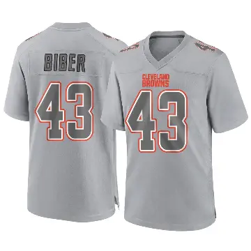 ＃43 Men's Drew Biber Gray Game Cleveland Browns Atmosphere Fashion Jersey