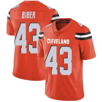 ＃43 Men's Drew Biber Orange Limited Cleveland Browns Alternate Vapor Untouchable Jersey