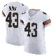 ＃43 Men's Drew Biber White Elite Cleveland Browns Vapor Jersey
