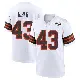 ＃43 Men's Drew Biber White Game Cleveland Browns 1946 Collection Alternate Jersey