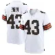＃43 Men's Drew Biber White Game Cleveland Browns Jersey