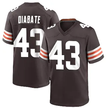 ＃43 Men's Mohamoud Diabate Brown Game Cleveland Browns Team Color Jersey