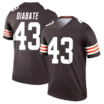 ＃43 Men's Mohamoud Diabate Brown Legend Cleveland Browns Jersey