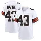 ＃43 Men's Mohamoud Diabate White Game Cleveland Browns Jersey