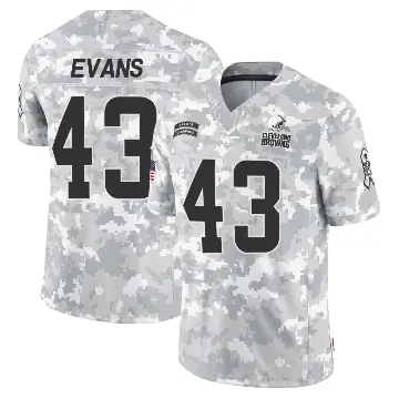＃43 Men's Nate Evans Arctic Camo Limited Cleveland Browns 2024 Salute to Service Jersey