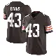 ＃43 Men's Nate Evans Brown Limited Cleveland Browns Team Color Vapor Untouchable Jersey