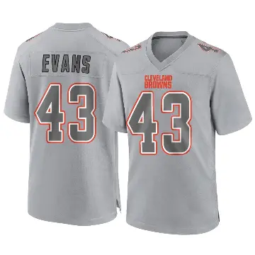 ＃43 Men's Nate Evans Gray Game Cleveland Browns Atmosphere Fashion Jersey