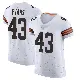 ＃43 Men's Nate Evans White Elite Cleveland Browns Vapor Jersey