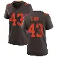 ＃43 Women's Drew Biber Brown Game Cleveland Browns Alternate Jersey
