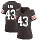 ＃43 Women's Drew Biber Brown Game Cleveland Browns Team Color Jersey