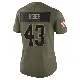 ＃43 Women's Drew Biber Olive Limited Cleveland Browns 2025 Salute to Service Jersey