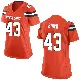 ＃43 Women's Drew Biber Orange Game Cleveland Browns Alternate Jersey