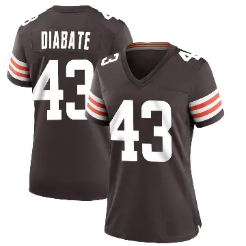 ＃43 Women's Mohamoud Diabate Brown Game Cleveland Browns Team Color Jersey