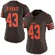＃43 Women's Mohamoud Diabate Brown Limited Cleveland Browns Color Rush Jersey