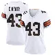 ＃43 Women's Mohamoud Diabate White Game Cleveland Browns Jersey