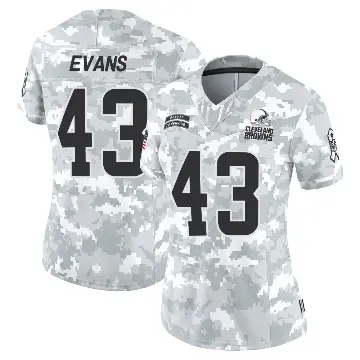 ＃43 Women's Nate Evans Arctic Camo Limited Cleveland Browns 2024 Salute to Service Jersey
