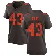 ＃43 Women's Nate Evans Brown Game Cleveland Browns Alternate Jersey