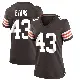 ＃43 Women's Nate Evans Brown Game Cleveland Browns Team Color Jersey